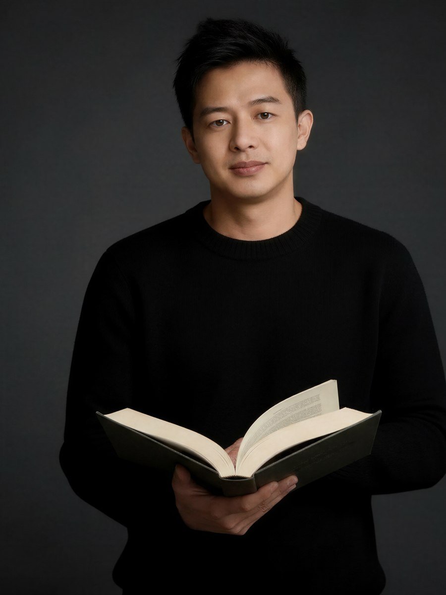 Wilson Julianes holding an open book